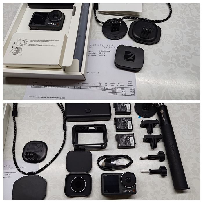 Kamera sportowa DJI osmo action 3 adventure combo/ gwarancja/ dodatki