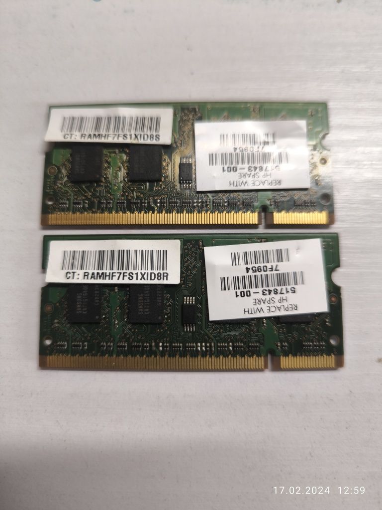 Ddr2 на 1 Gb-2шт за 150 грн