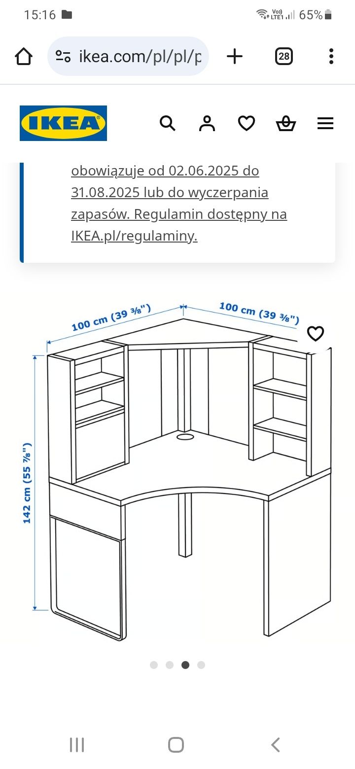 Sprzedam biurko narożne Micke