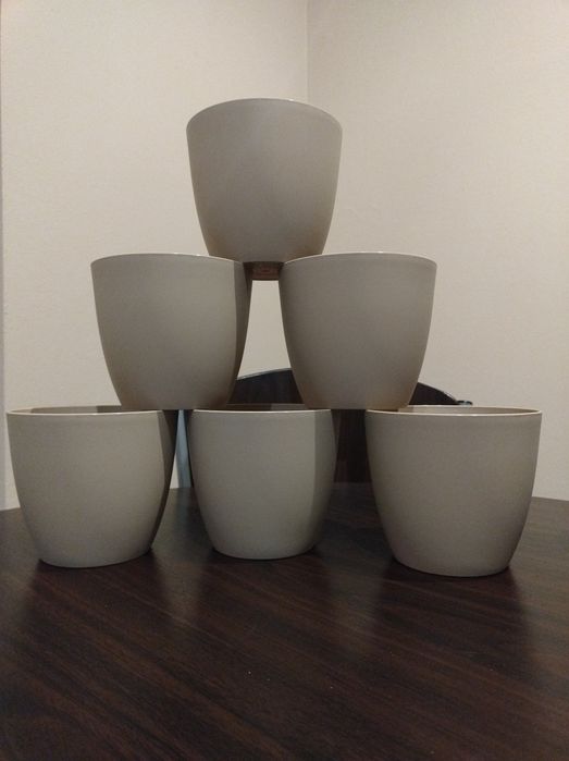 Osłonki na doniczki sr 13 cm wys 12 cm 6 szt brąz crem