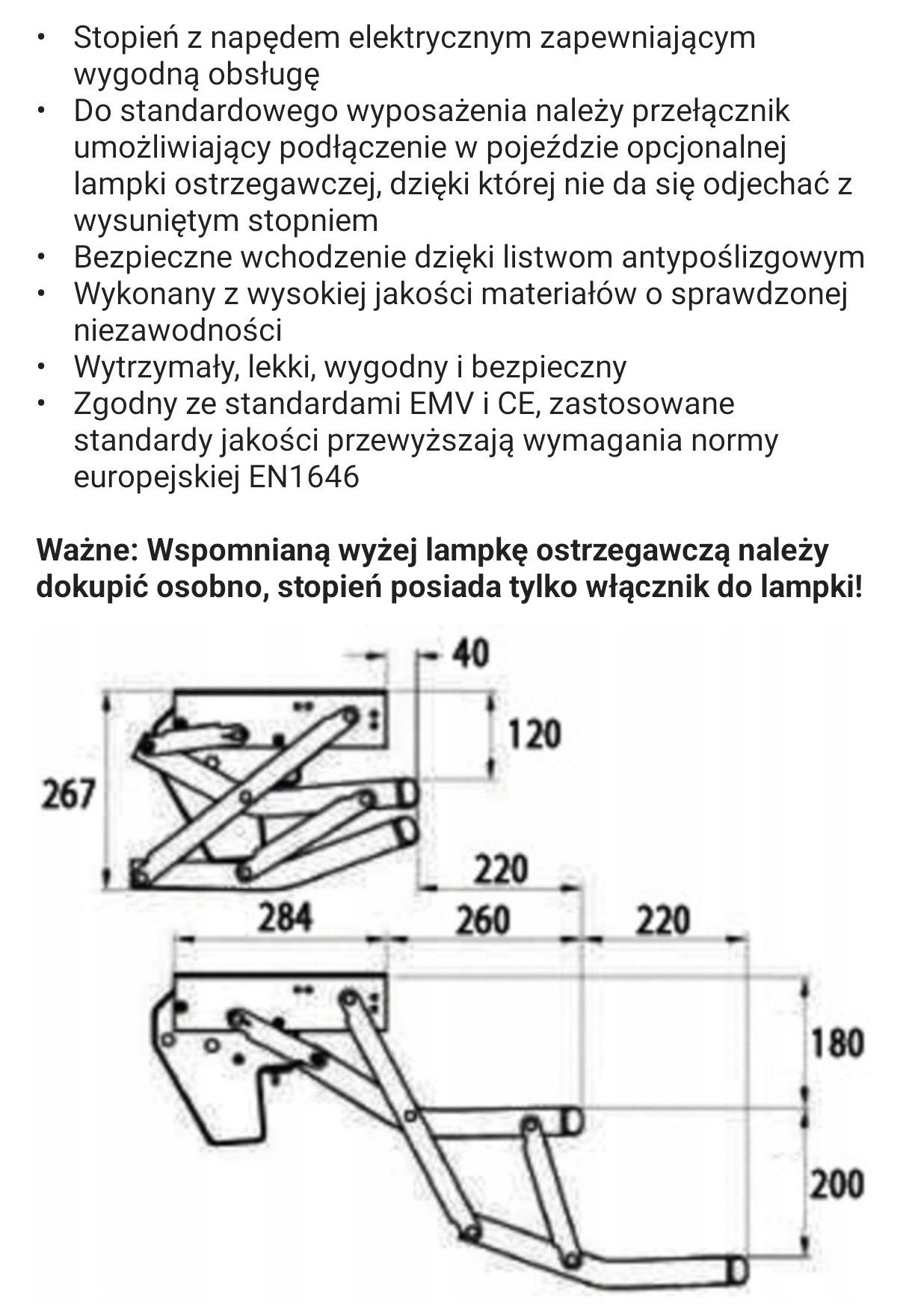 Elektryczny stopień wejściowy Thule 12v kamper