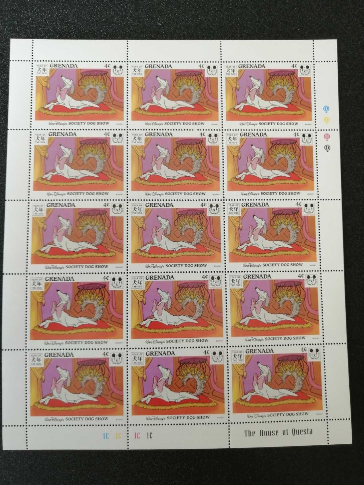 Disney Mickey Donald Pateta folhas completas selos de diversos países