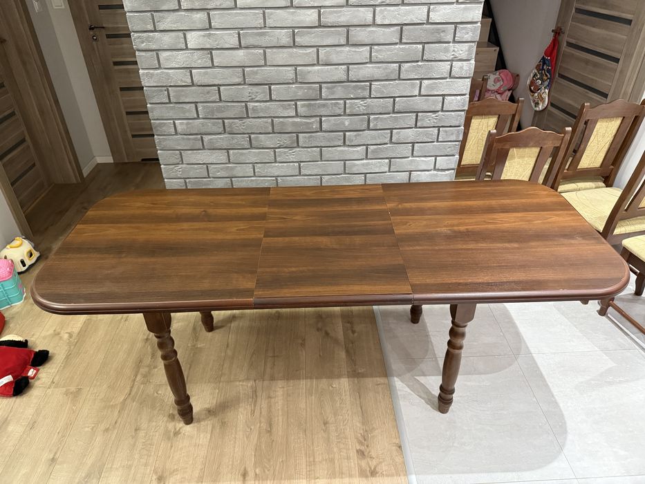 Stół z 6 krzesłami rozkładany do jadalni salonu kuchni 80x150/200
