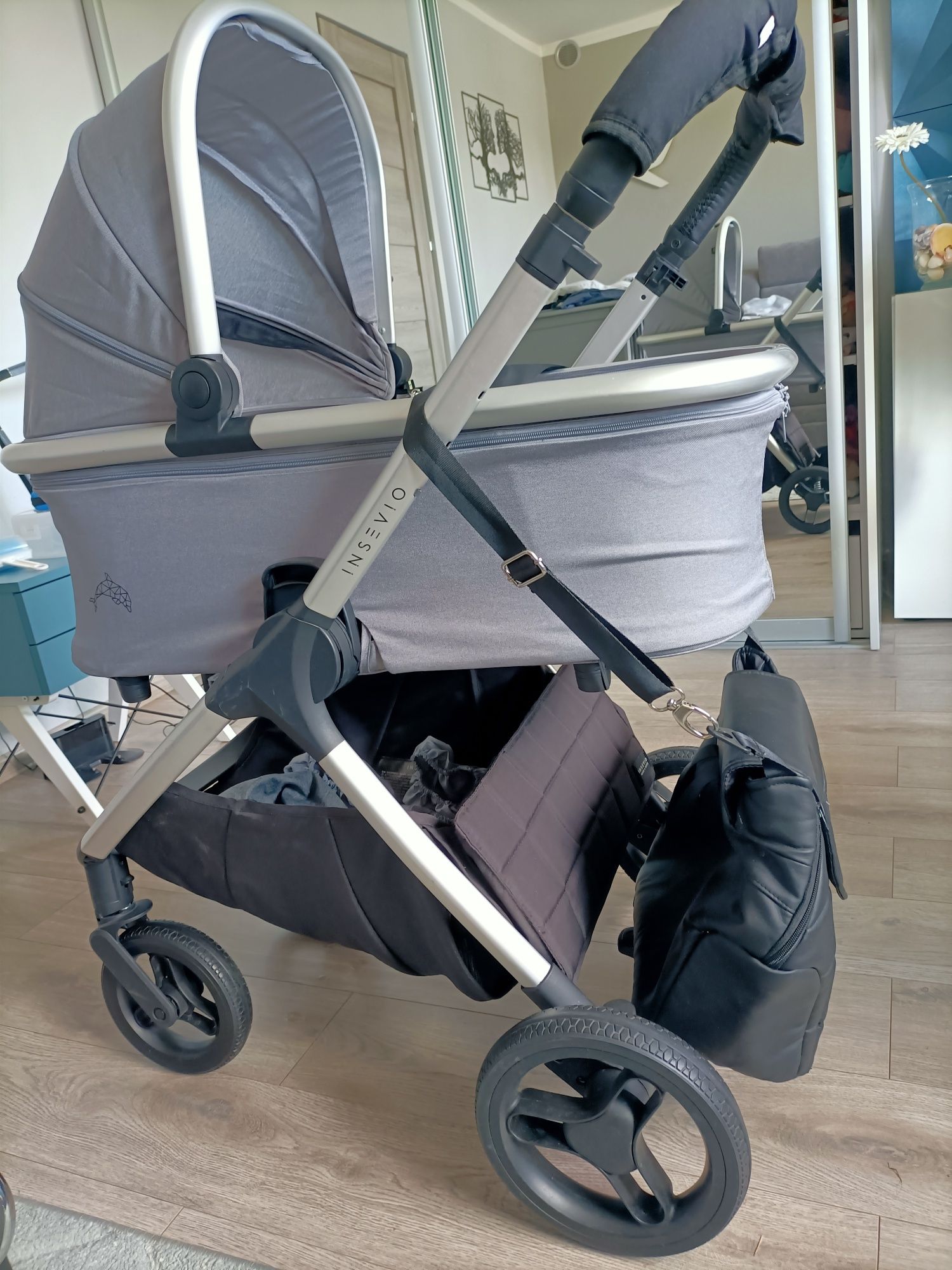 INSEVIO DOLPHIN wózek 2w 1 plus adaptery, śpiworek, zawieszka itp.
