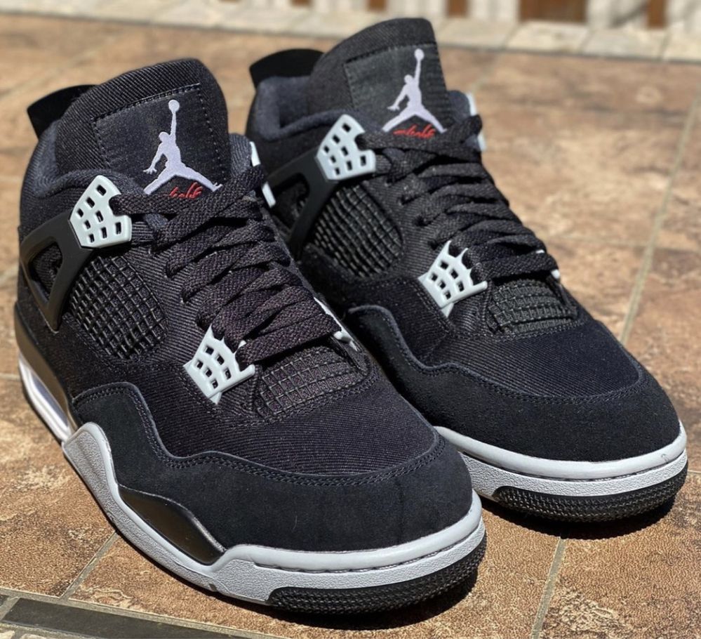 Кроссовки Nike Air Jordan 4 Retro SE Black Canvas Джордан ретро черные