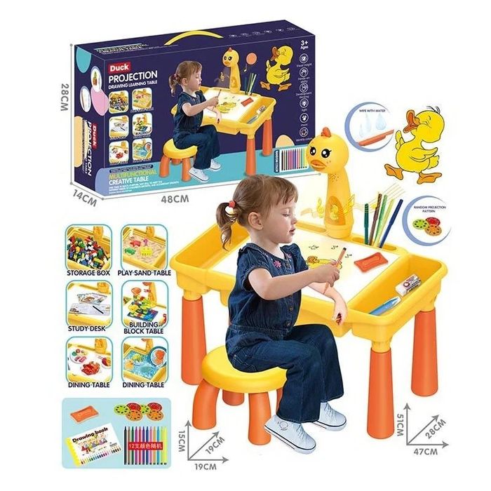 Столик з проєктором для малювання,проєктор дитячий, диски, фломастери