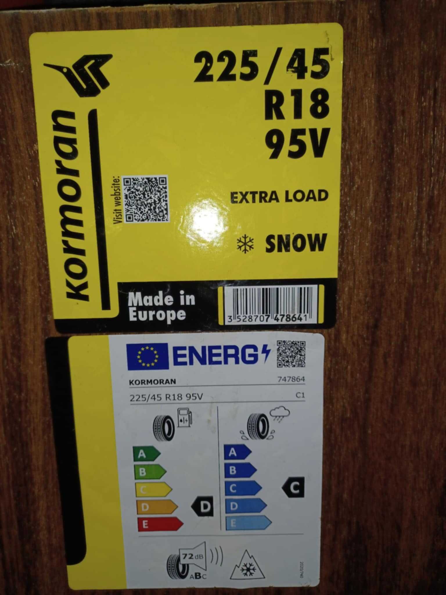 Opony zimowe: 225/45/18 V 95 firmy Kormoran