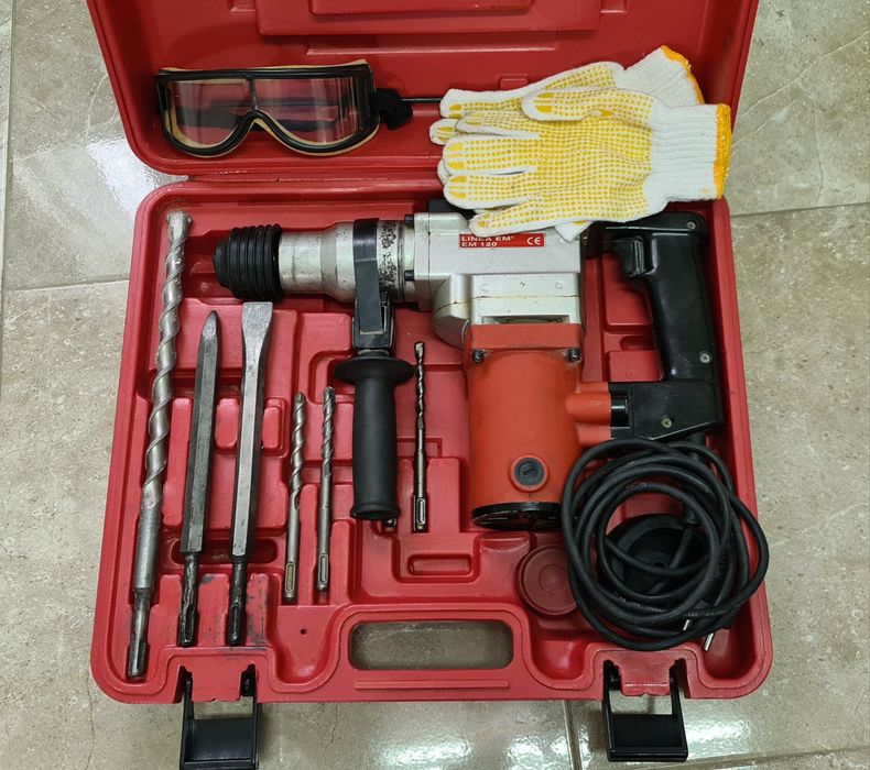 Martelo pneumático perfurador com 7 brocas incluídas