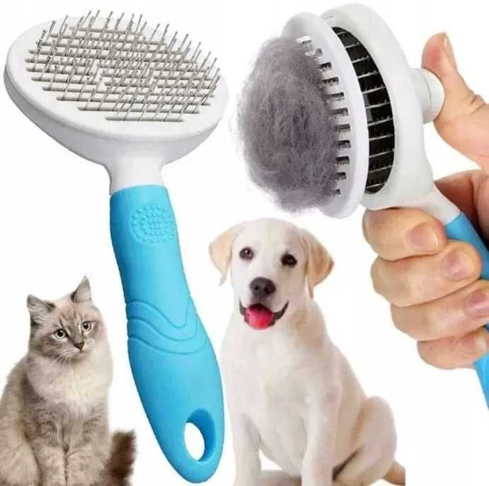 Szczotka do sierści dla psa kota samoczyszcząca 20cm