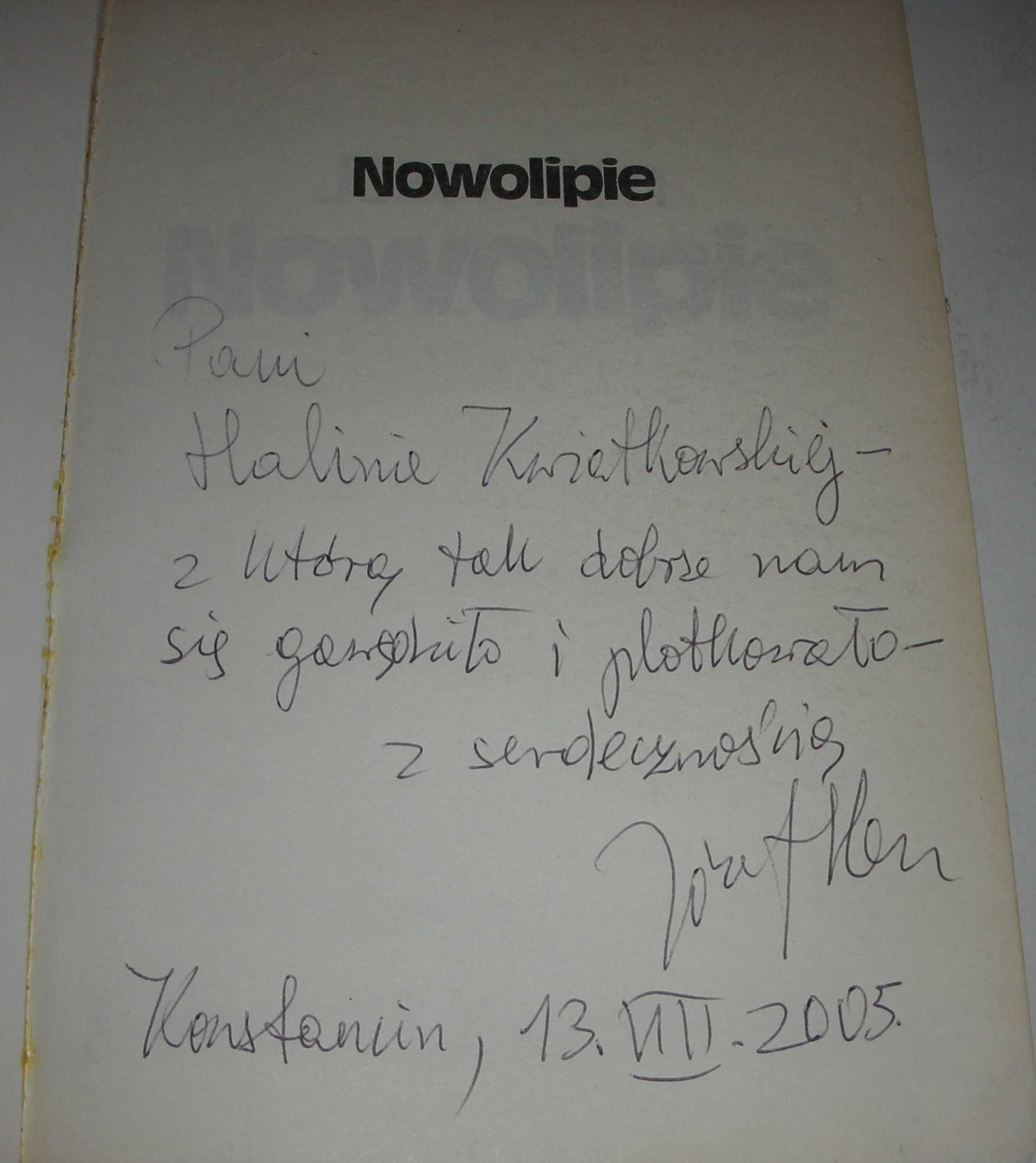 Nowolipie Hen 1991 Dedykacja Autora