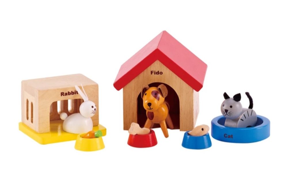 Mega zestaw hape villa E3405 E3455 domek dla lalek zwierząt