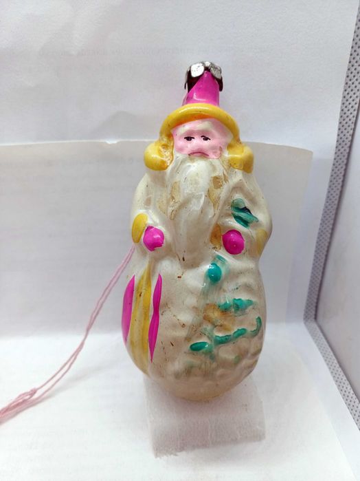 Радянські вінтажні Ялинкові прикраси іграшки СРСР Ялинка Дід Мороз