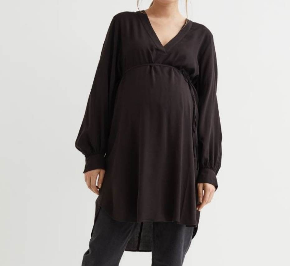 H&M hm mama XXL tunika sukienka czarna ciążowa  wiskoza