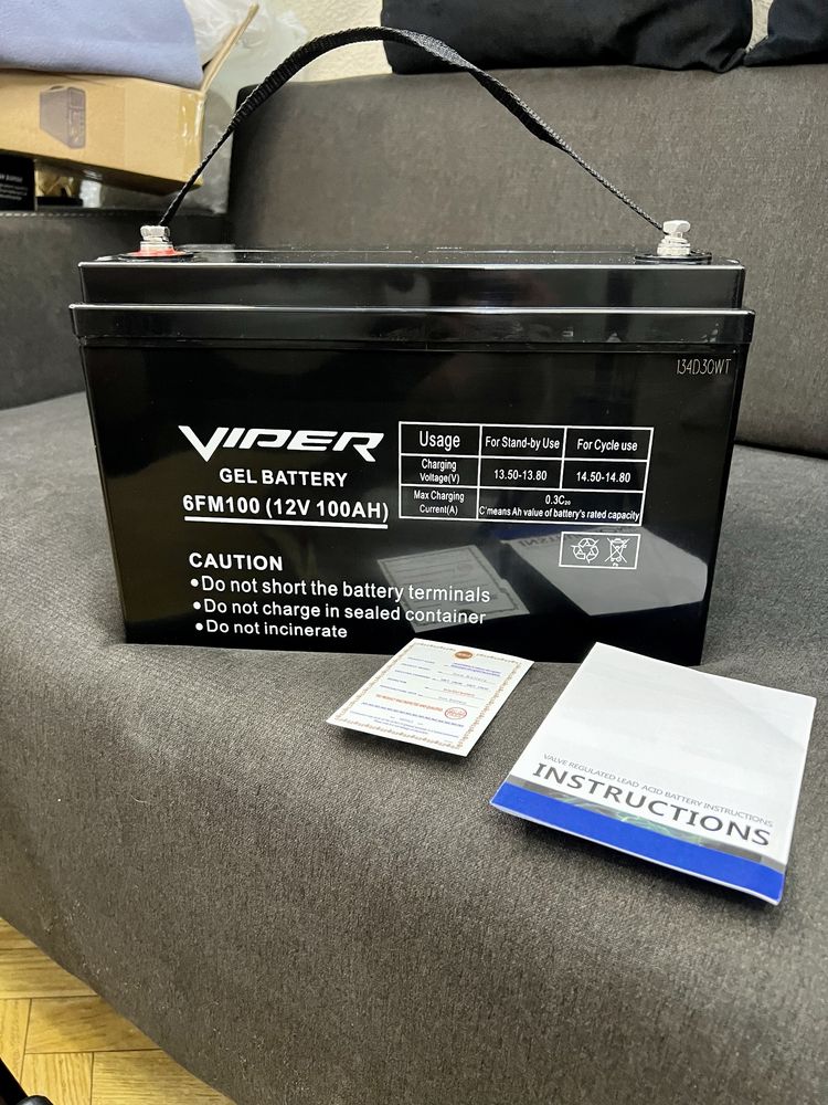 Гелевый аккумулятор 100AH Viper GEL 6-FM-100 12V