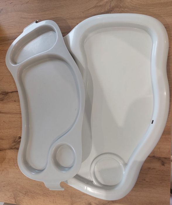 Krzesełko do karmienia składane białe regulowane 15kg 6m+ do 3l