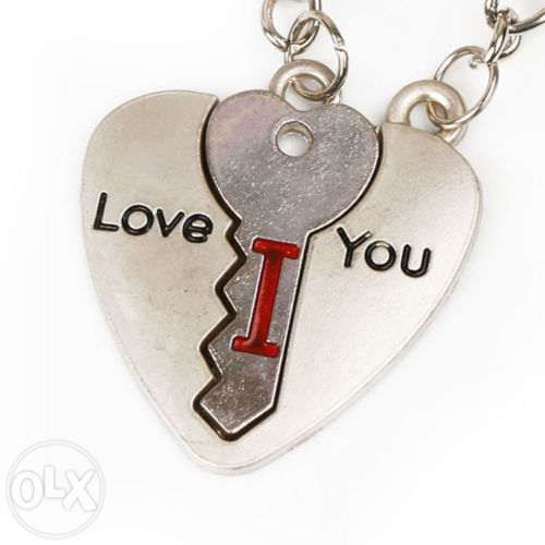 2X Porta-chaves pendentes coração chave dia dos namorados I love you