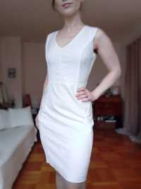 Biała koktajlowa wizytowa sukienka ołówkowa Reserved r. M