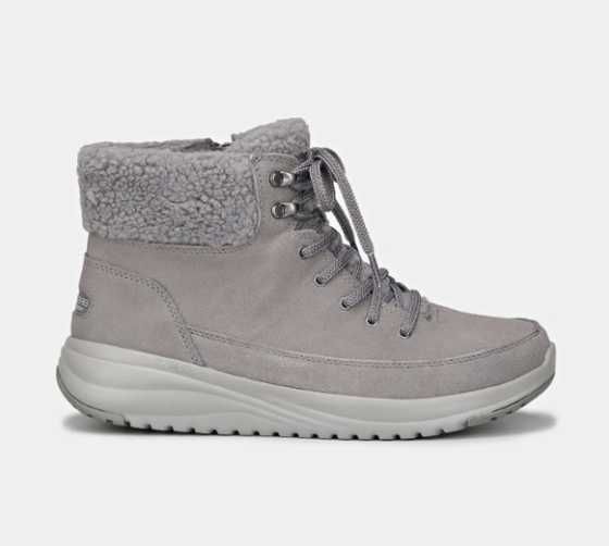 Оригінальні жіночі черевики skechers / черевики скечерс сірого кольору