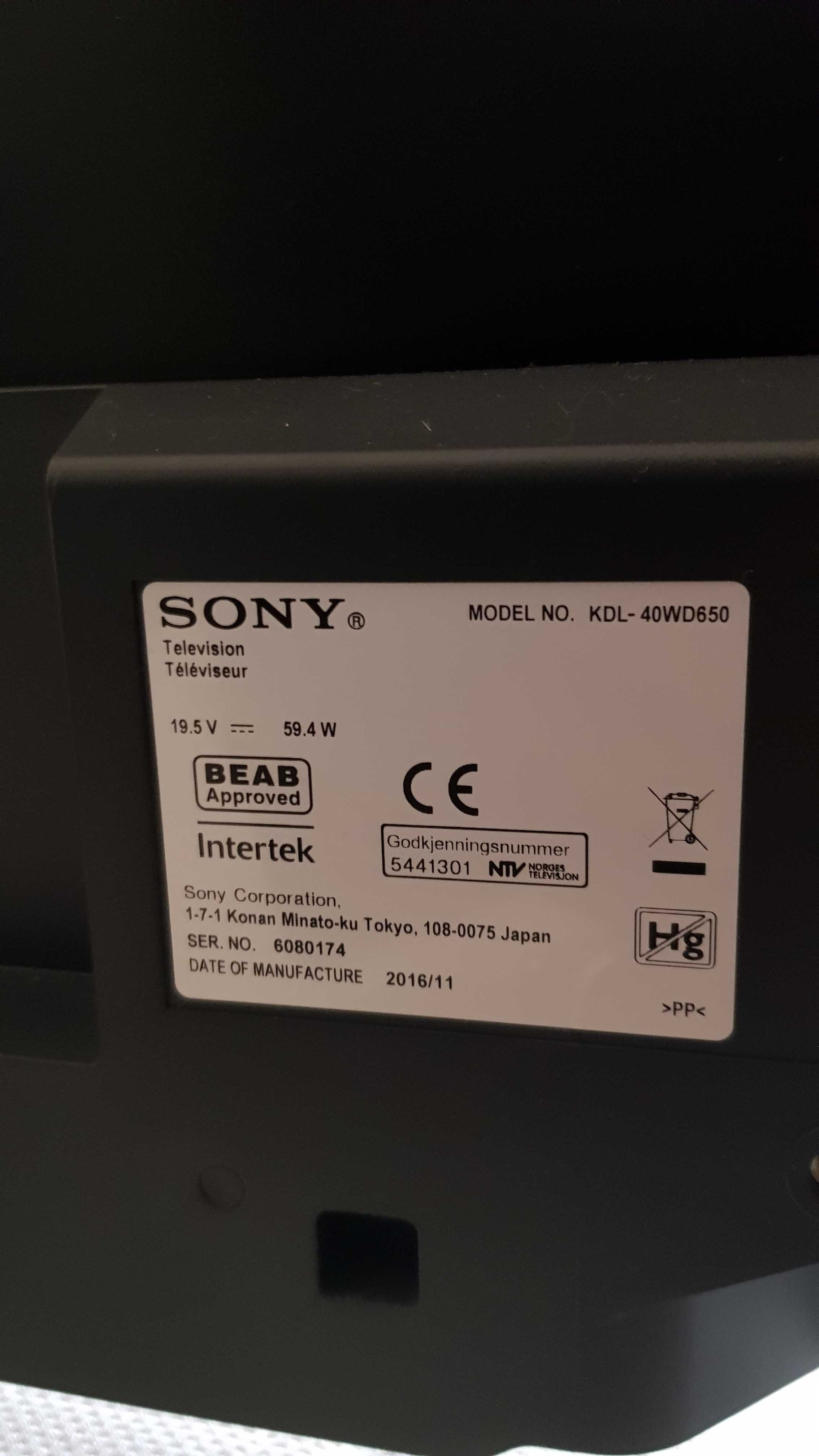 SMART TV 40" - Sony KDL 40WD650