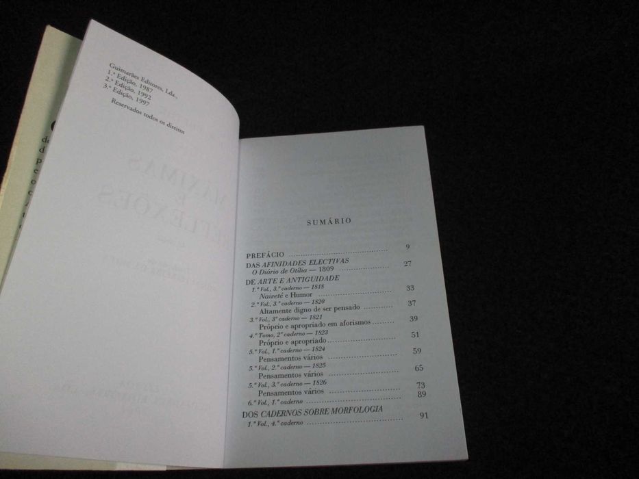 Livro Goethe Máximas e Reflexões