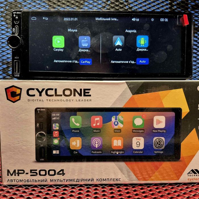 Автомагнітола Cyclone MP-5004 CarPlay/Android Auto Bluetooth