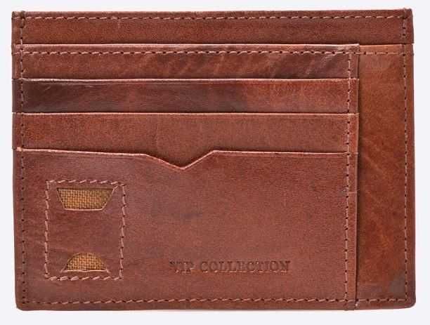 Mini portfel brązowy skóra naturalna nowy VIP Collection ochrona RFID