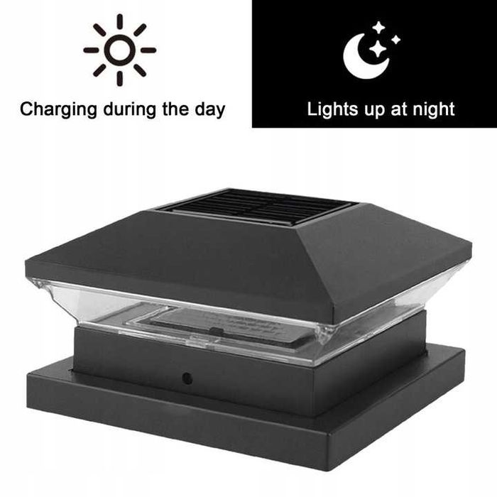 T-SUNUS 4x Lampy Solarne LED do Słupków Drewnianych 3000K/6000K