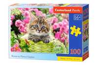 Puzzle dla dzieci bajkowe bajki  100 el. Kitten in Flower Garden