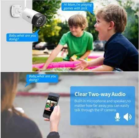 Sistema Vídeo Vigilância WIFI Exterior • 4 Câmaras 3MP • APP • Áudio