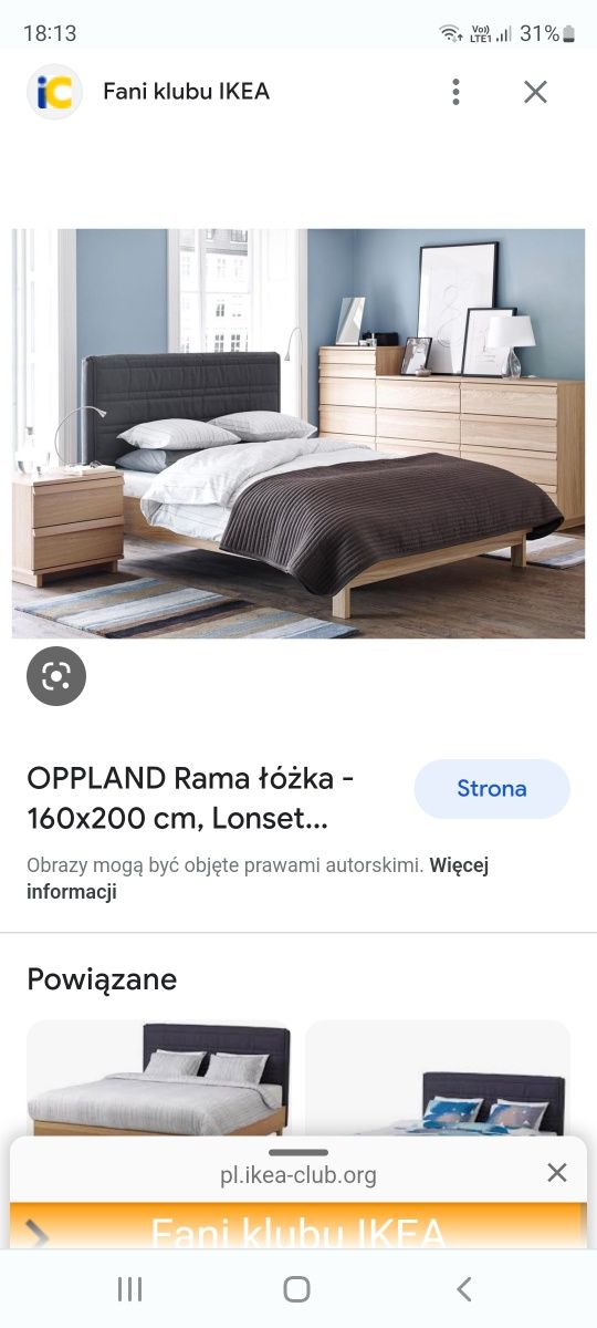 Lozko plus nakastniki IKEA OPPLAND 160×200