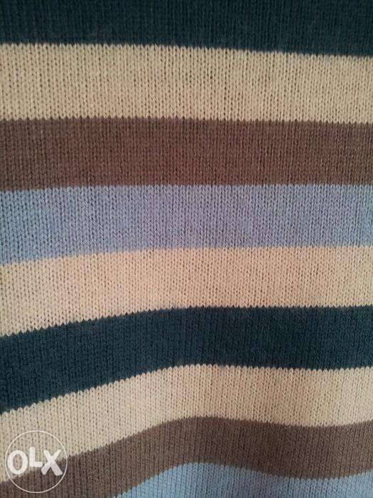 Rozpinany sweter kardigan Troll XS 34 S 36 paski wełna guziki kolory z