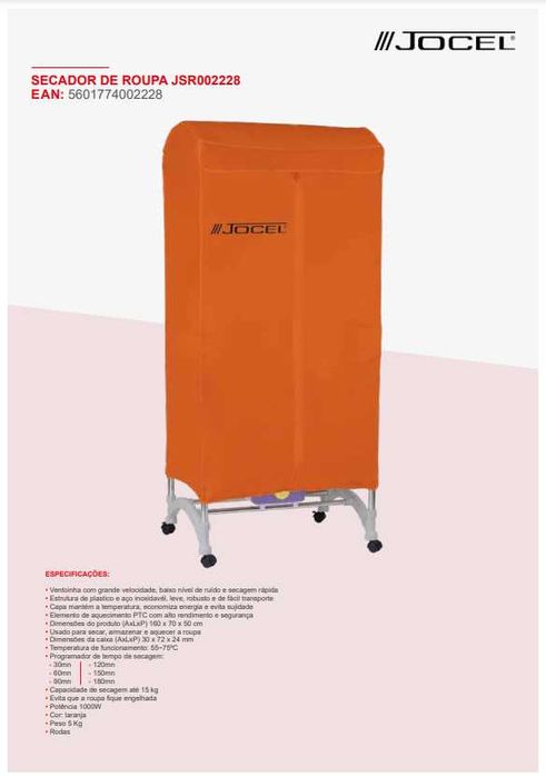 Secador de Roupa elétrico Jocel - 15kg!