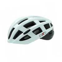 Kask rowerowy miejski/szosowy ROXAR STREET biały z lampką L 58-61 cm