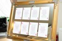 PLAN stołów sali tablica złota lustro ślubna  dekoracja wypożyczenie