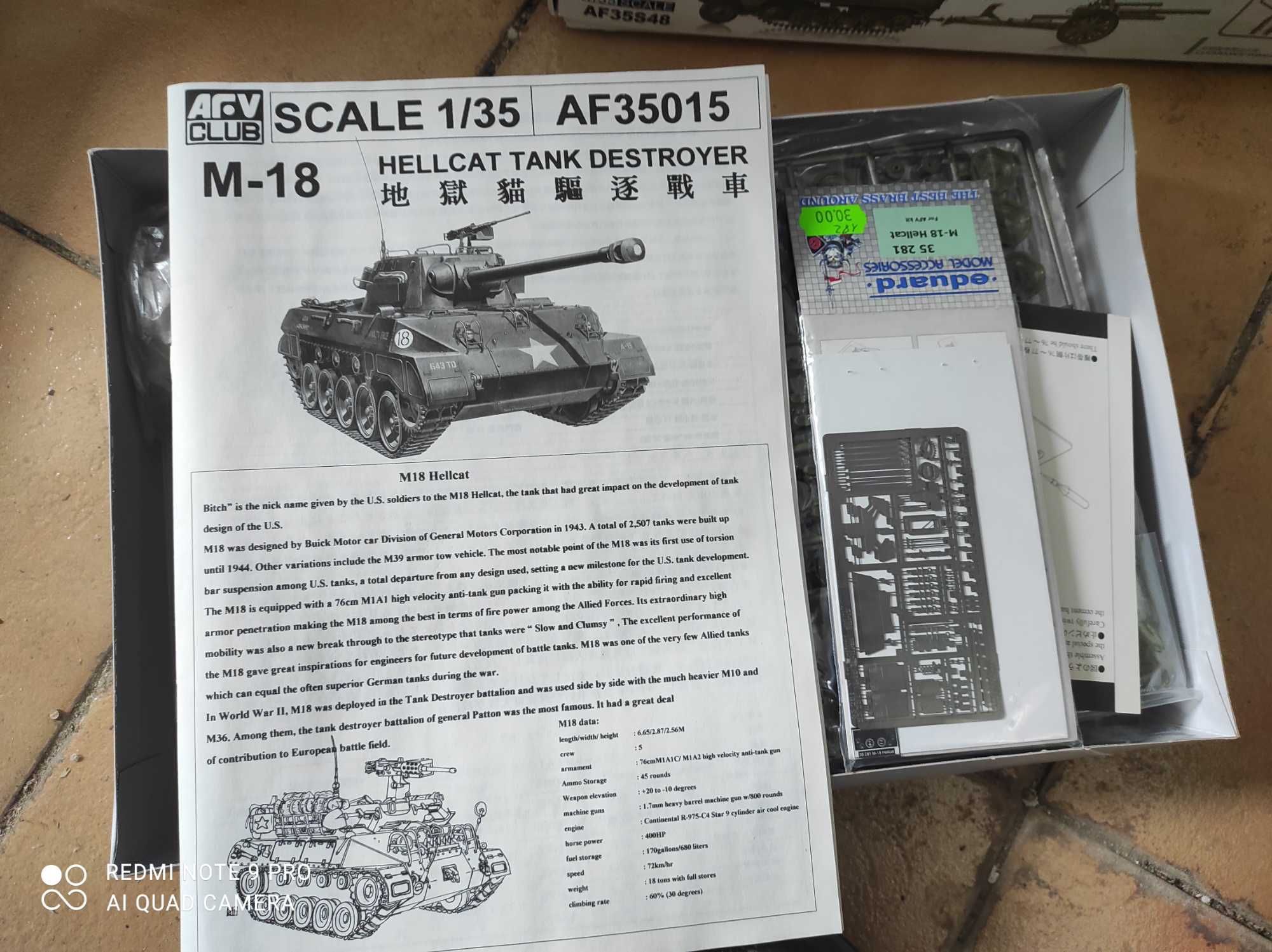 M-18 hellcat 1:35 model do sklejania z dodatkami