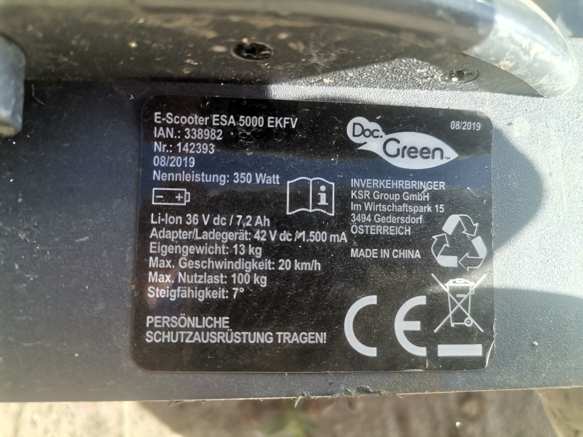 Esa 5000 hulajnoga elektryczna wysyłka