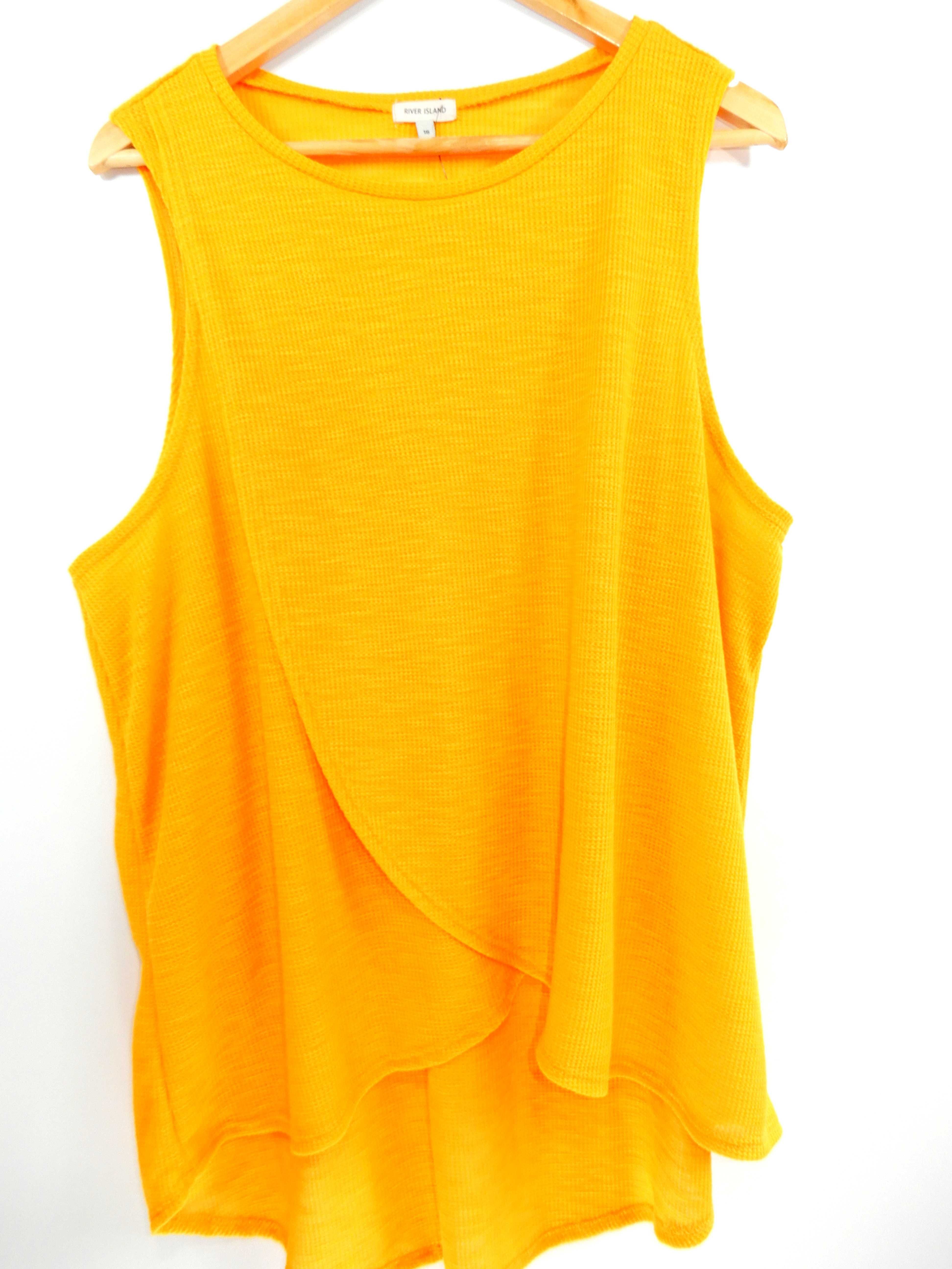 Bluzka letnia pomarańczowa z dłuższym tyłem asymetryczna 44 XXL