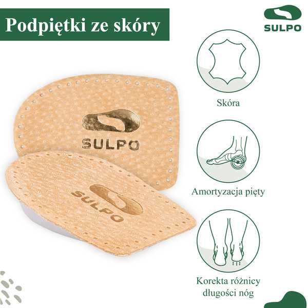 SKÓRZANE podpiętki 2pary 35-41 do butów SULPO s249