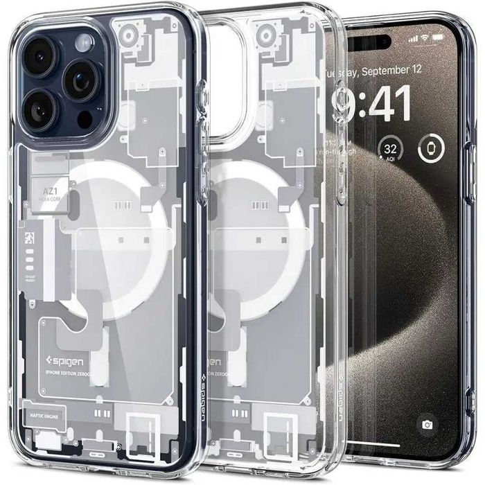 Чехол Spigen Ultra Hybrid MagFit для iPhone 15 Pro Max Zero One White