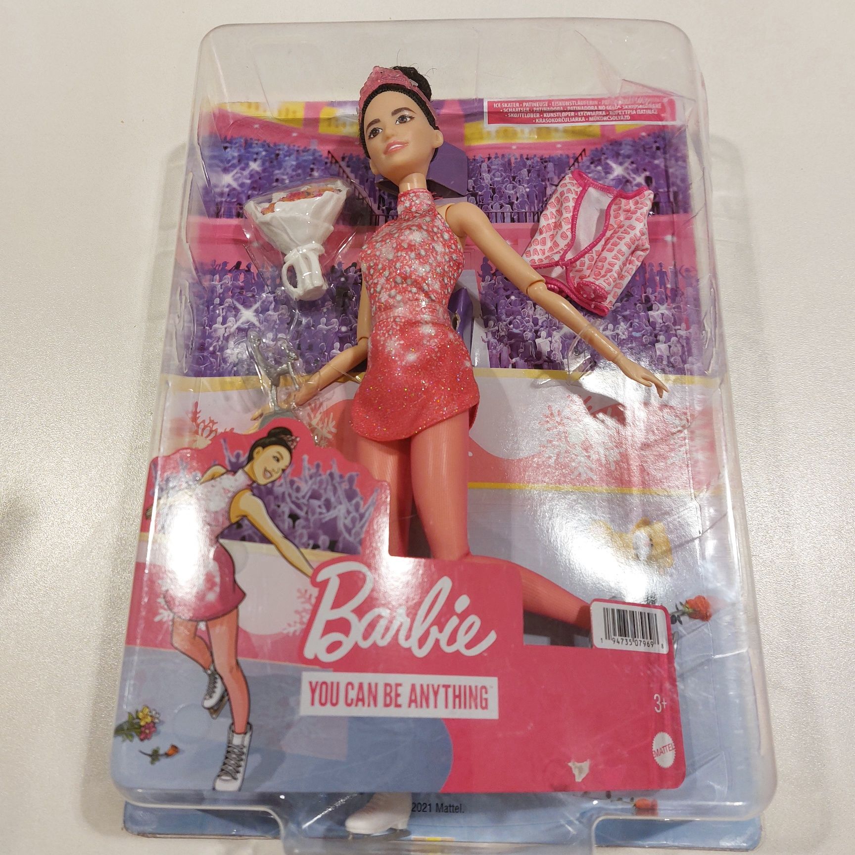 Nowa, lalka Barbie łyżwiarka .