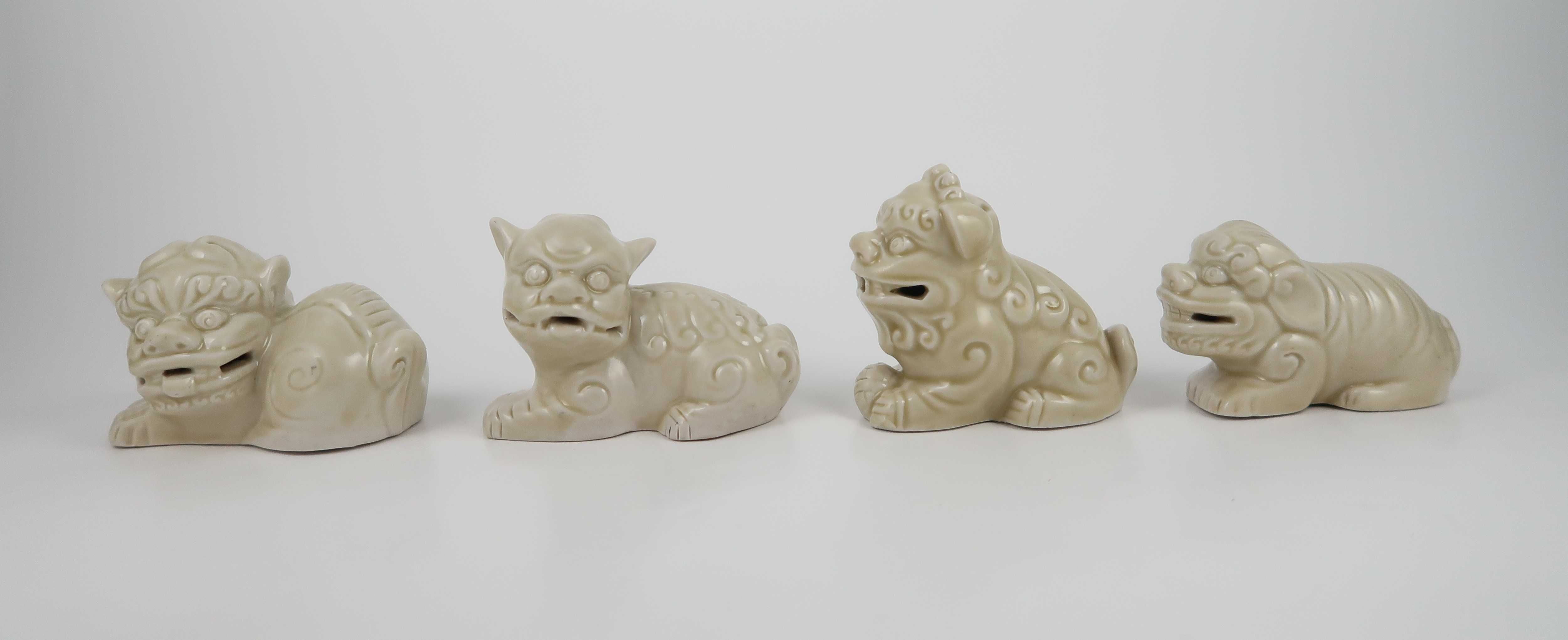 4 Cães Foo em porcelana da China