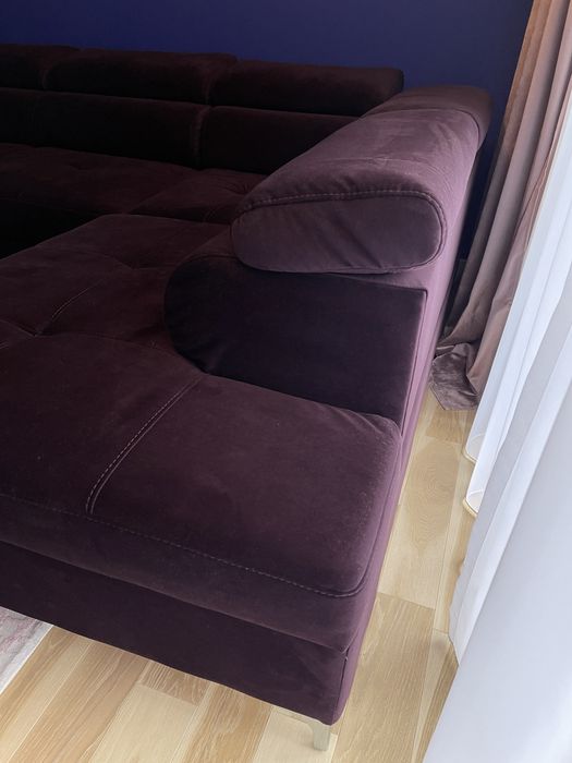 Narożnik kanapa śliwka fiolet ikea Agata spanie pojemnik 2,8 x 2,0m