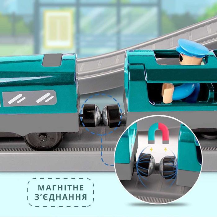 Іграшкова дитяча залізна дорога потяг поїзд паровоз залізниця електрич