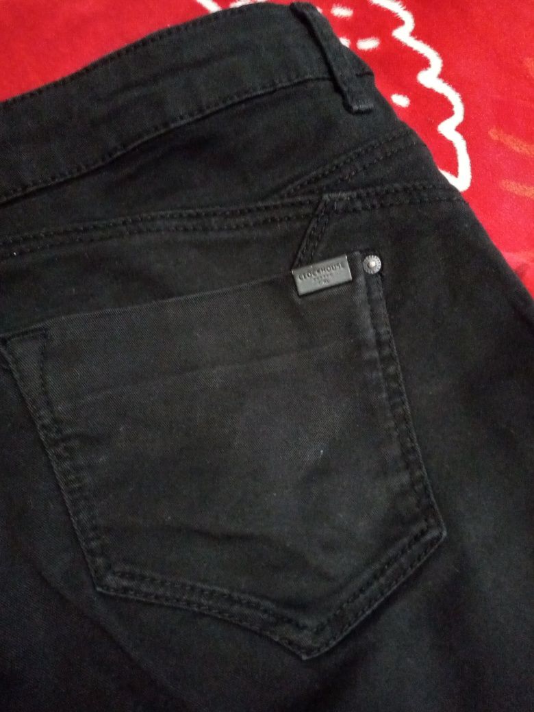 Czarne spodnie elastyczny denim biodrówki