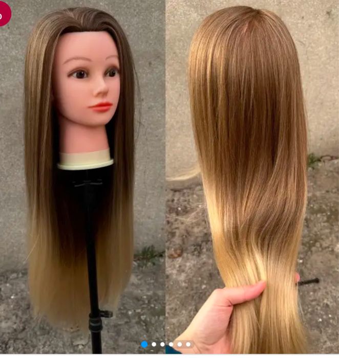 Манекен голова термо болванка з волоссям навчальна для зачісок