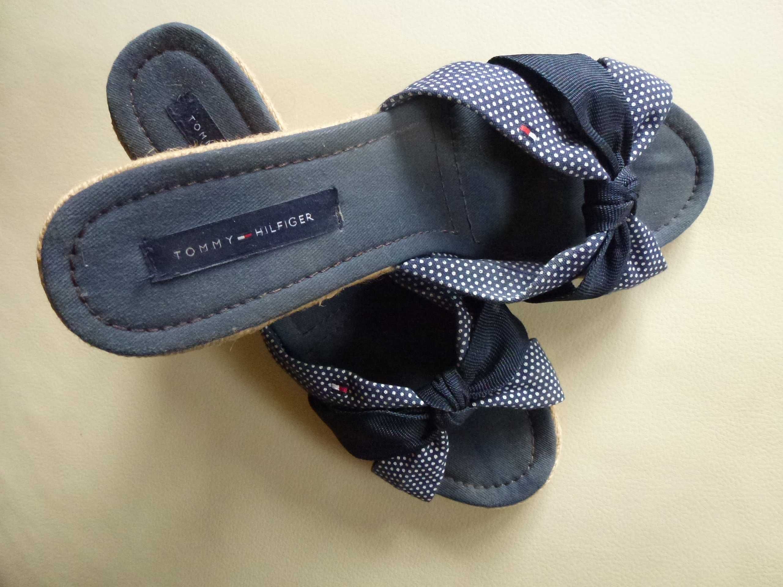 Buty klapki Tommy Hilfiger roz 39 j.nowe granatowe  OKAZJA