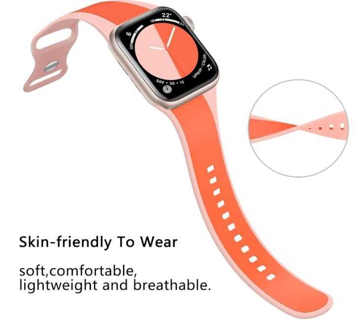 Silikonowy pasek do zegarka Apple Watch pomarańczowo-różowy TopPerfekt