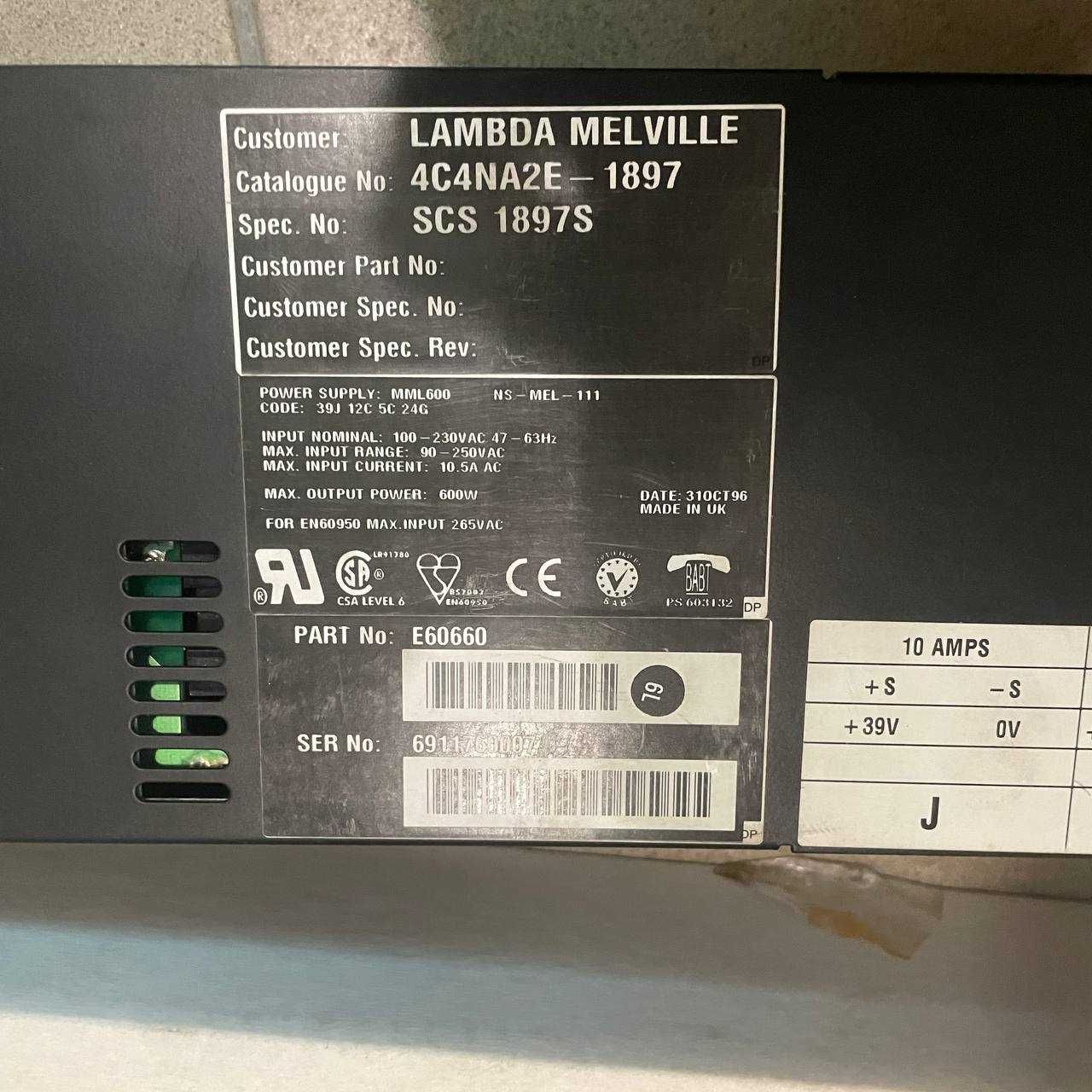 Блок питания промышленный живлення Omega MML600 Coutant Lambda 600W