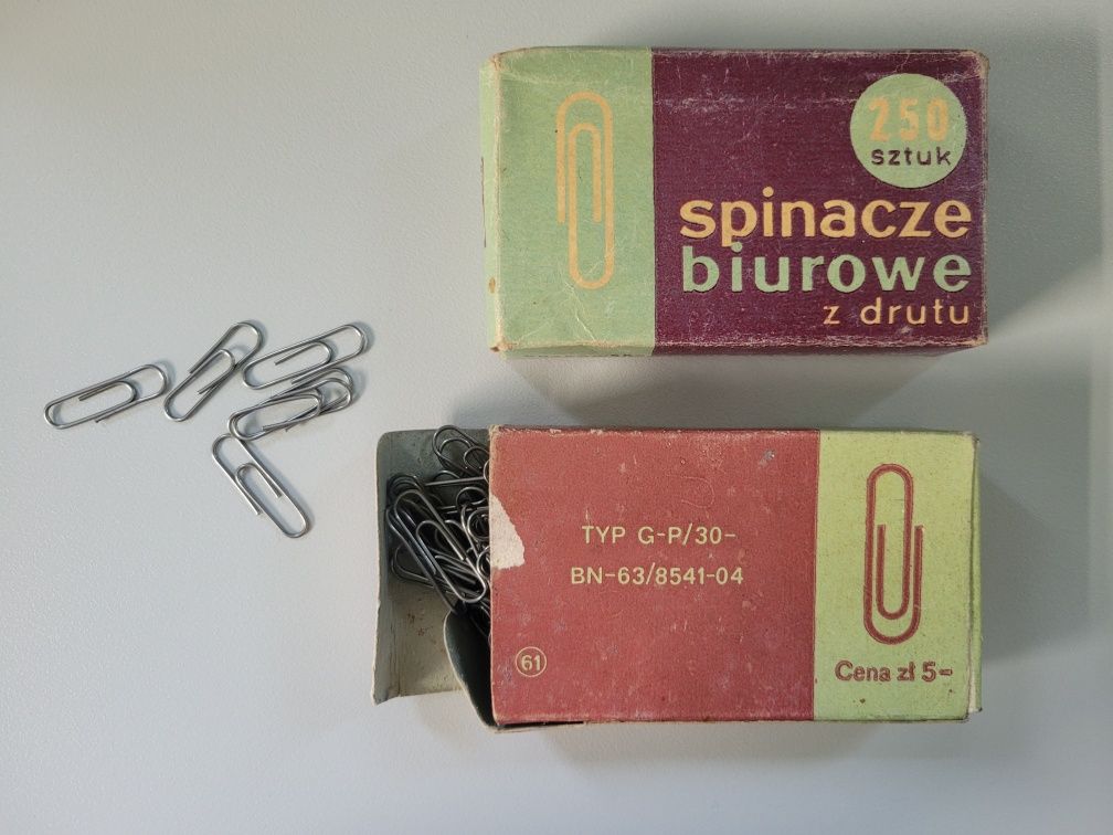 Spinacze biurowe z drutu - PRL!