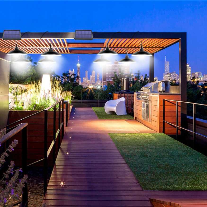 Zestaw 2x Żyrandol Wisząca Lampa Solarna LED  + Pilot